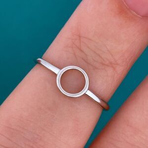 Open Circle Sterling Silver Ring 925 Size 3-3/4